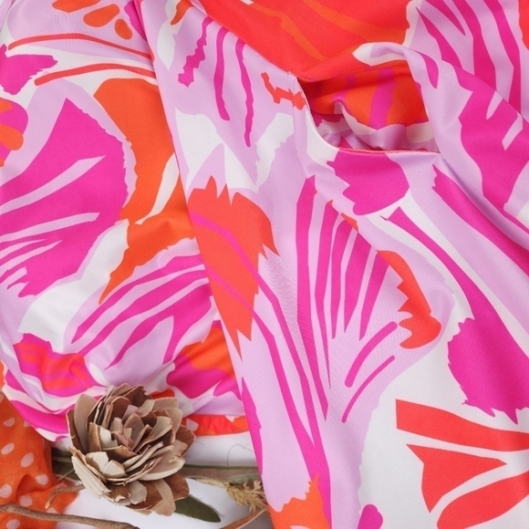 Gretchen Scott Designs Vibrant Pink and Orange Dress Sz S - Picture 3 of 11